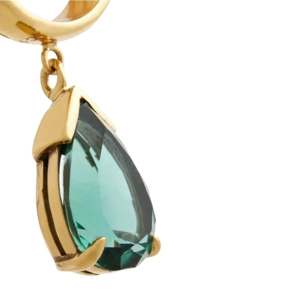 Cornelia Webb 24K Goldplated Quartz Ear Cuff, Emerald, NWT